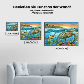 Schildkröte - Delfin - Malen nach Zahlen