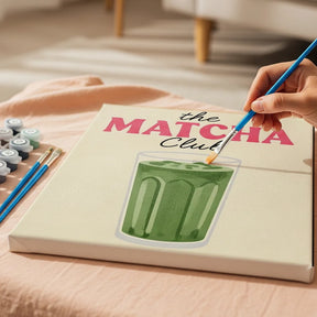 Malen nach Zahlen - 6 Mini-Gemälde | Schlürfen & Ruhen Matcha Edition