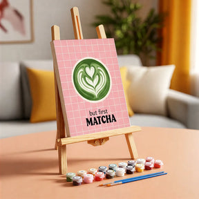 Malen nach Zahlen - 6 Mini-Gemälde | Schlürfen & Ruhen Matcha Edition