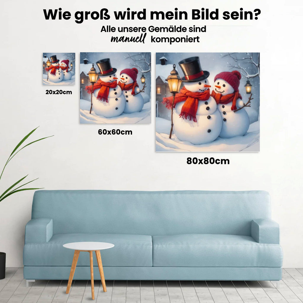 Schneemann Paar - Malen nach Zahlen