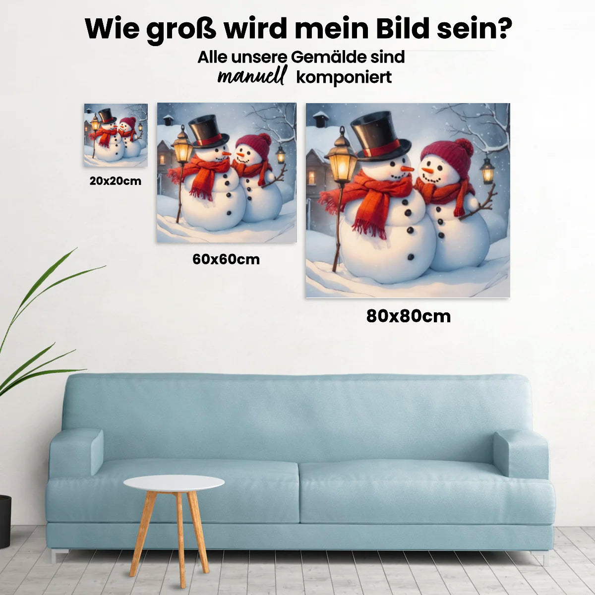 Schneemann Paar - Malen nach Zahlen