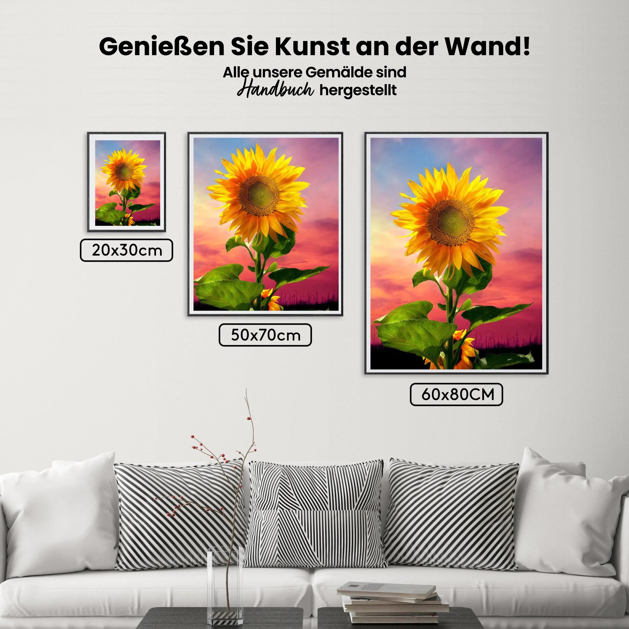 Sonnenblume in der Morgensonne - Malen nach Zahlen