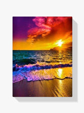 Sonnenuntergang Brandung Strand Meer - Malen nach Zahlen