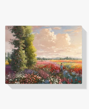 Malen nach Zahlen - Sonnenuntergang in einem Blumenfeld