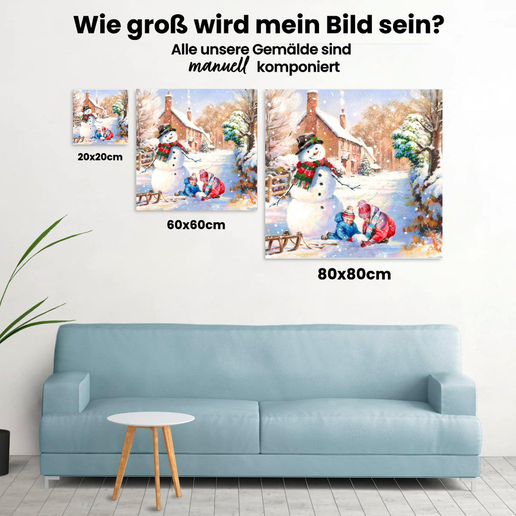 Spielen im Schnee - Malen nach Zahlen