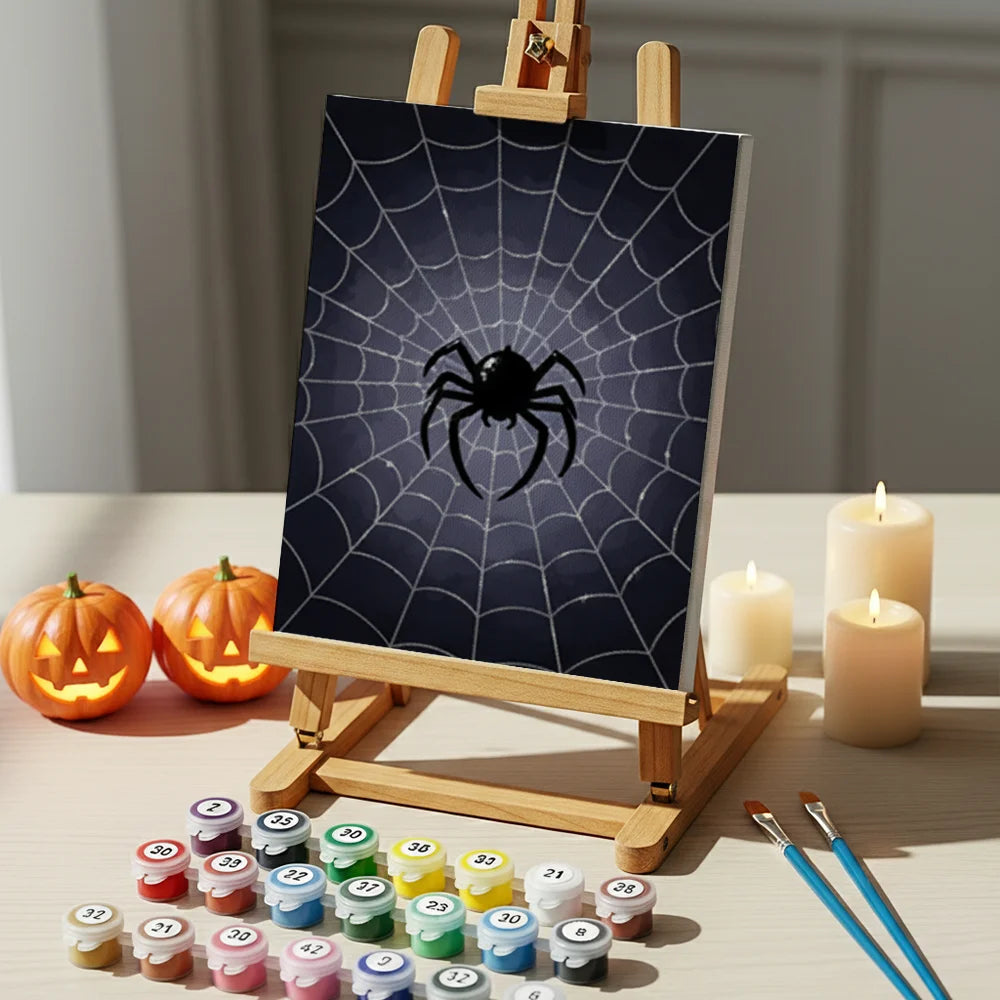 Malen nach Zahlen - 6 Mini-Gemälde | Spinne im Netz