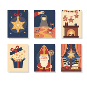 Malen nach Zahlen - 6 Mini-Gemälde | Stern-Dekoration