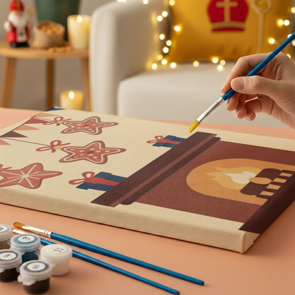 Malen nach Zahlen - 6 Mini-Gemälde | Stern-Dekoration