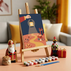 Malen nach Zahlen - 6 Mini-Gemälde | Stern-Dekoration