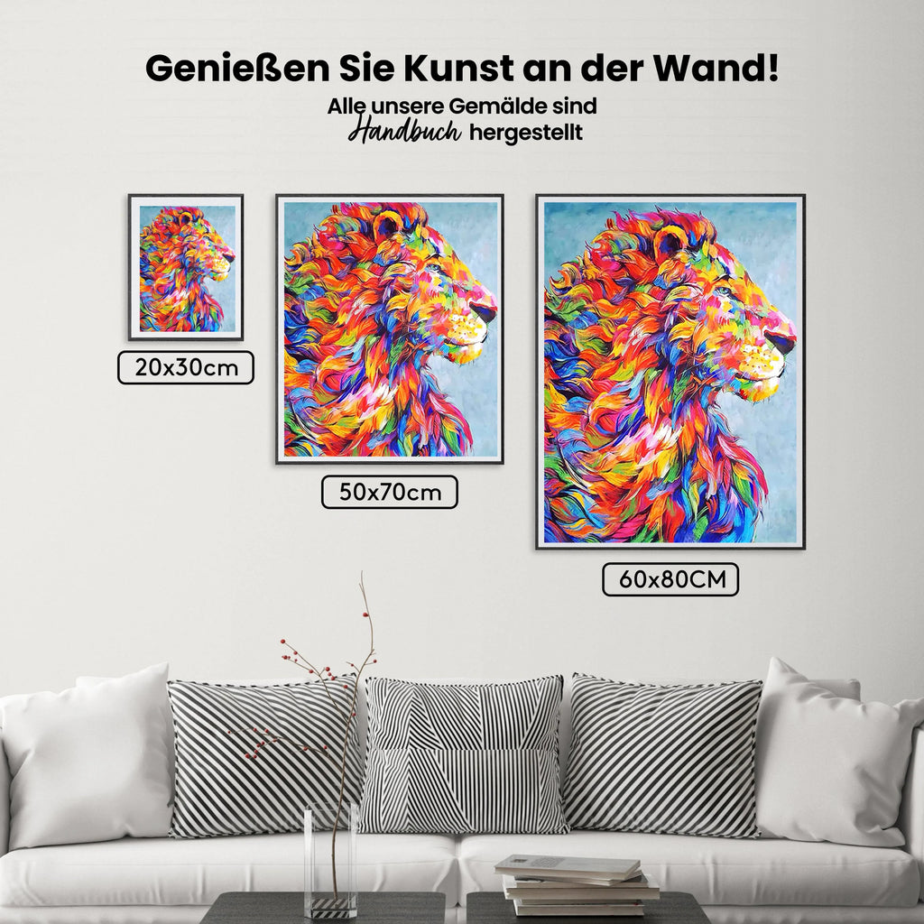 Stolzer Löwe Bunt - Malen nach Zahlen