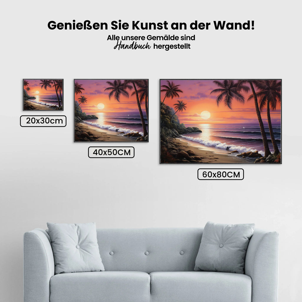 Strand mit Palmen - Malen nach Zahlen