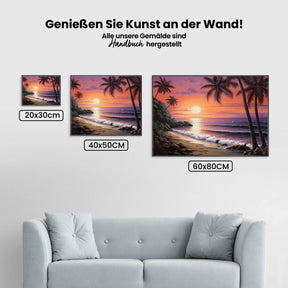 Strand mit Palmen - Malen nach Zahlen