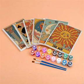 Malen nach Zahlen - 6 Mini-Gemälde | Tarot Vibe Kollektion
