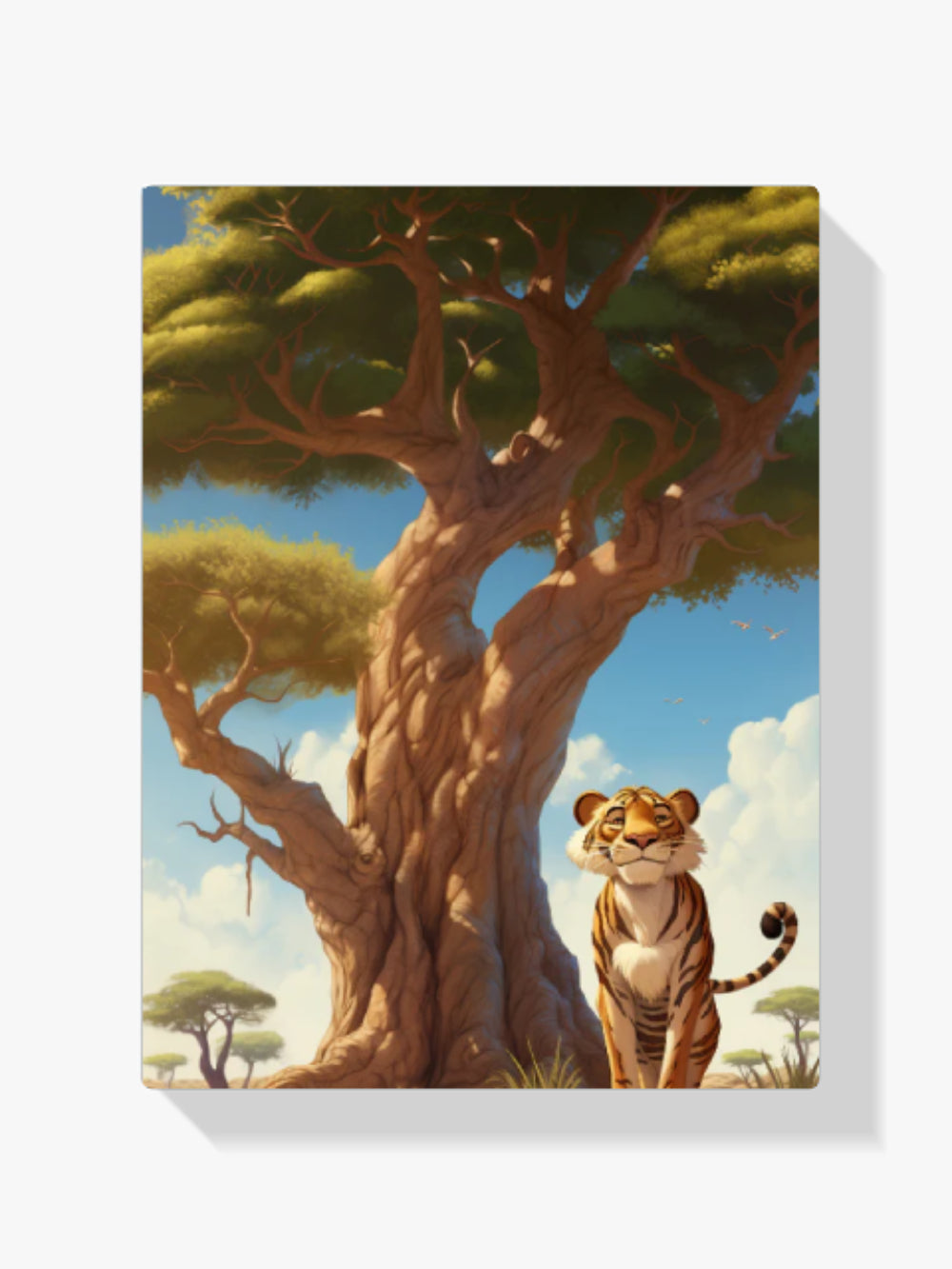 Tiger - Baobab Baum - Malen nach Zahlen