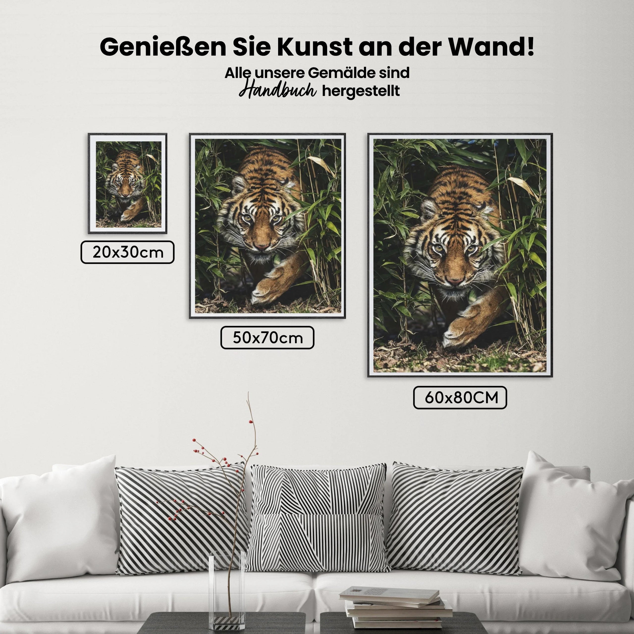 Tiger im hohen Gras - Malen nach Zahlen