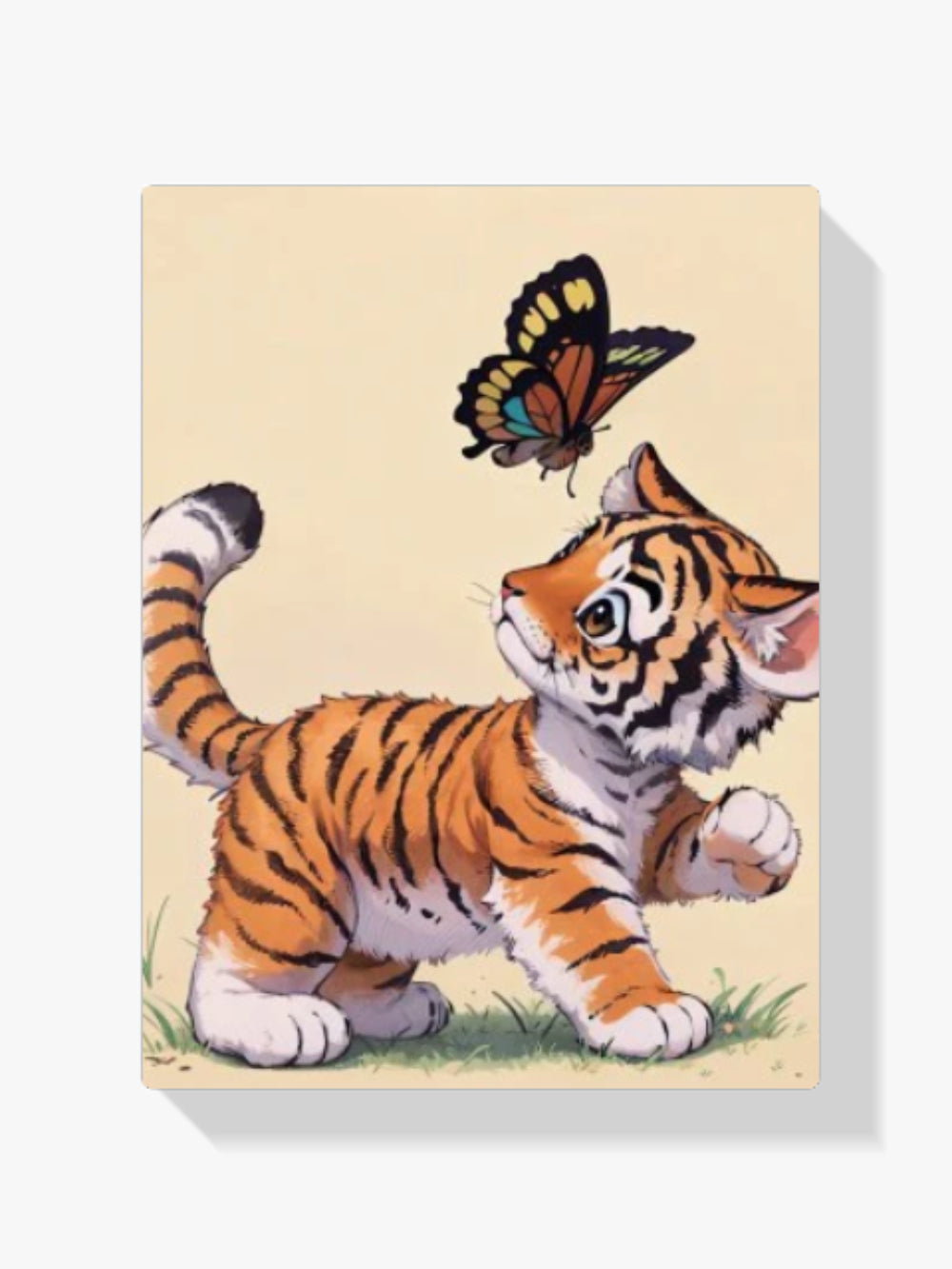 Tiger mit Schmetterlings-Freund - Malen nach Zahlen