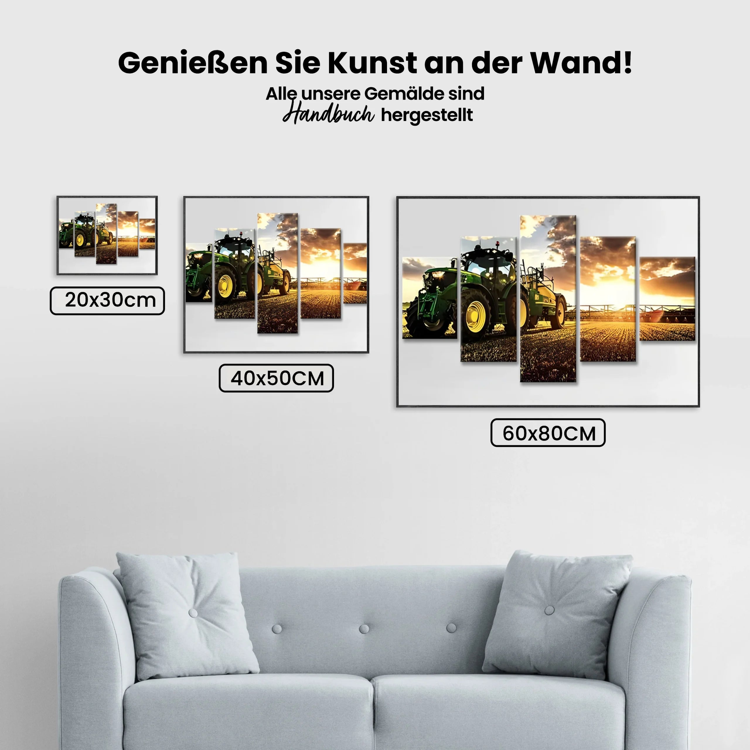 Traktor bei Sonnenuntergang - Malen nach Zahlen