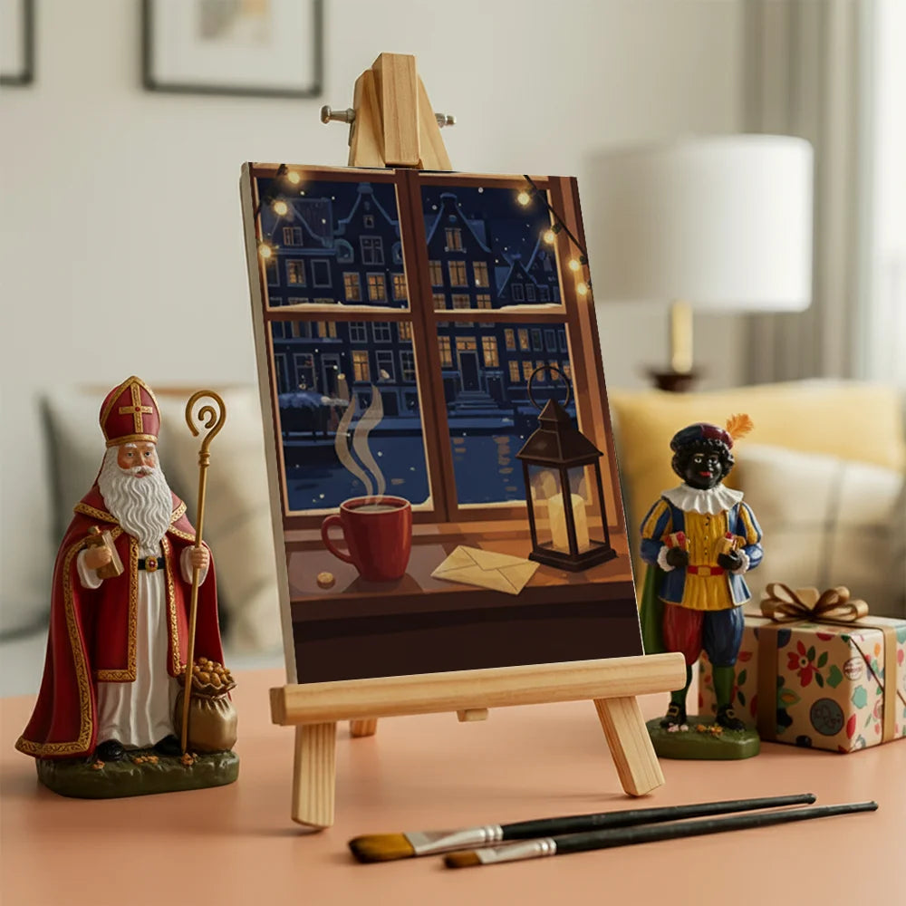 Malen nach Zahlen - 6 Mini-Gemälde | Umschlag mit herzlichen Grüßen