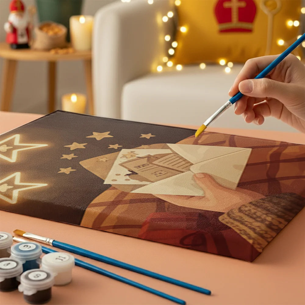 Malen nach Zahlen - 6 Mini-Gemälde | Umschlag mit herzlichen Grüßen