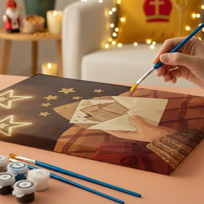 Malen nach Zahlen - 6 Mini-Gemälde | Umschlag mit herzlichen Grüßen