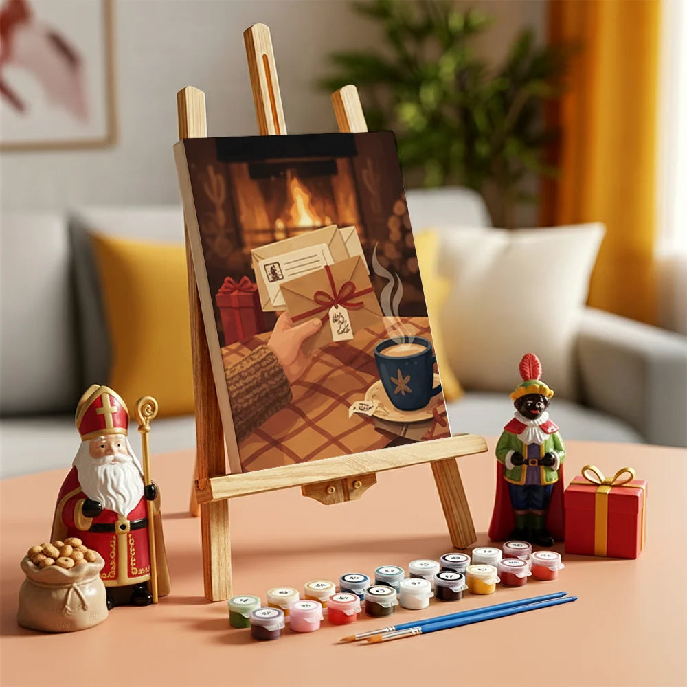 Malen nach Zahlen - 6 Mini-Gemälde | Umschlag mit herzlichen Grüßen