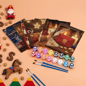 Malen nach Zahlen - 6 Mini-Gemälde | Umschlag mit herzlichen Grüßen