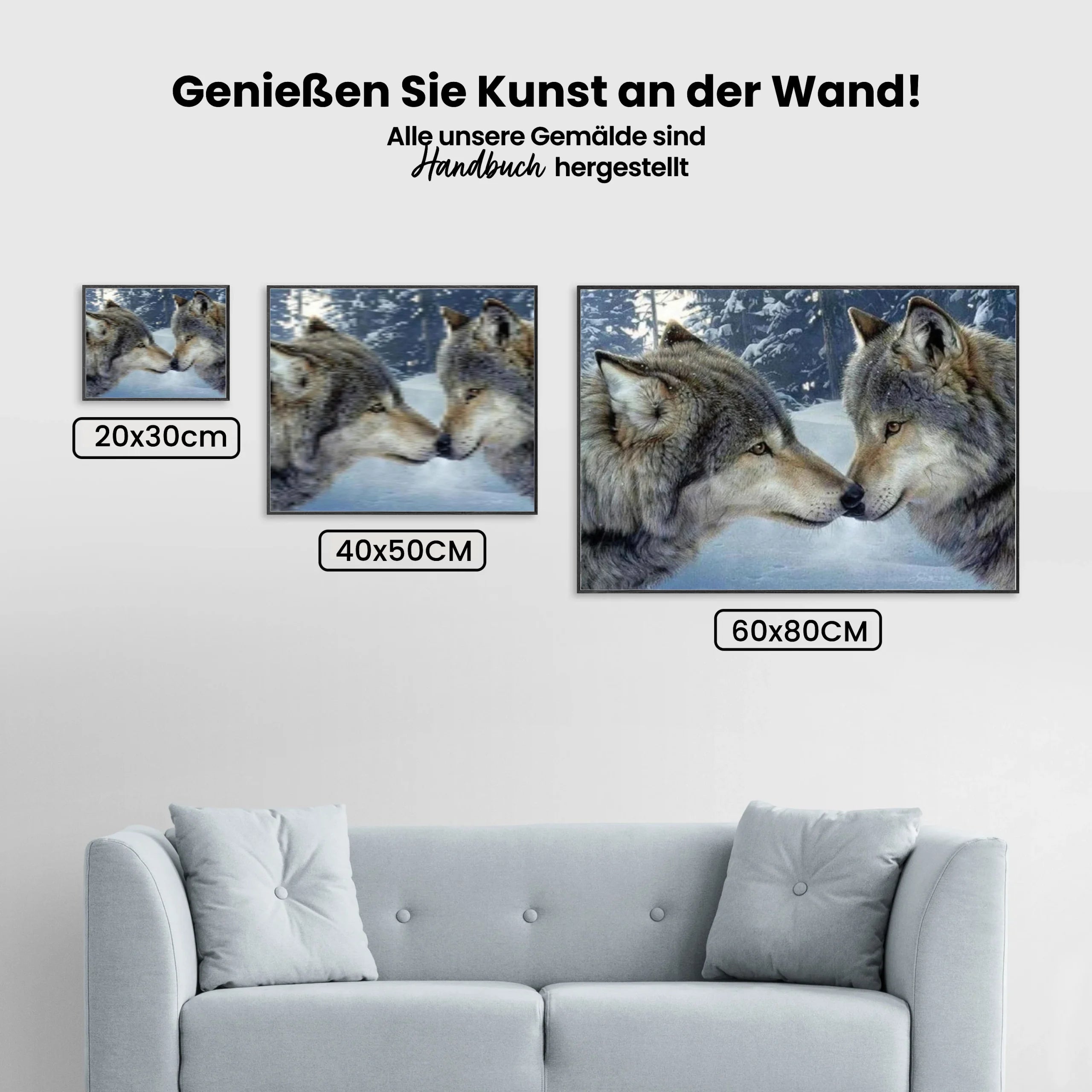 Verliebte Wölfe - Malen nach Zahlen
