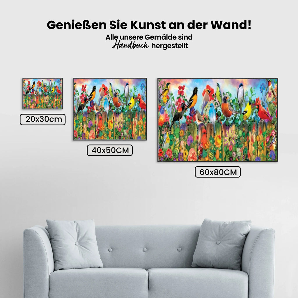 Vögel Am Zaun XL - Malen nach Zahlen