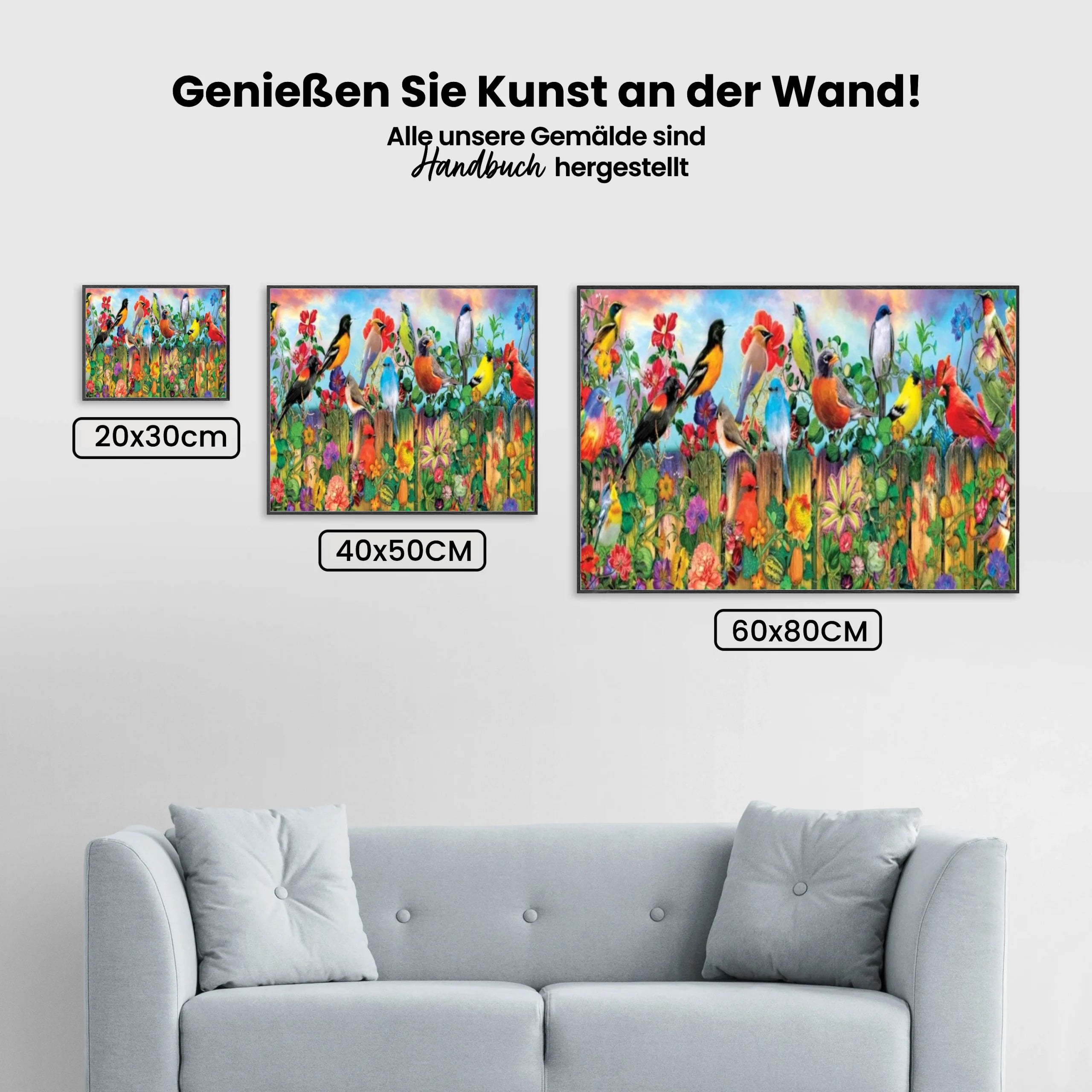 Vögel Am Zaun XL - Malen nach Zahlen