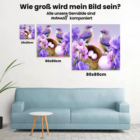 Vögel im Frühling - Malen nach Zahlen