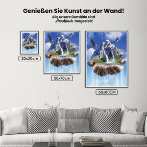 Wasserfall In Der Hand - Malen nach Zahlen