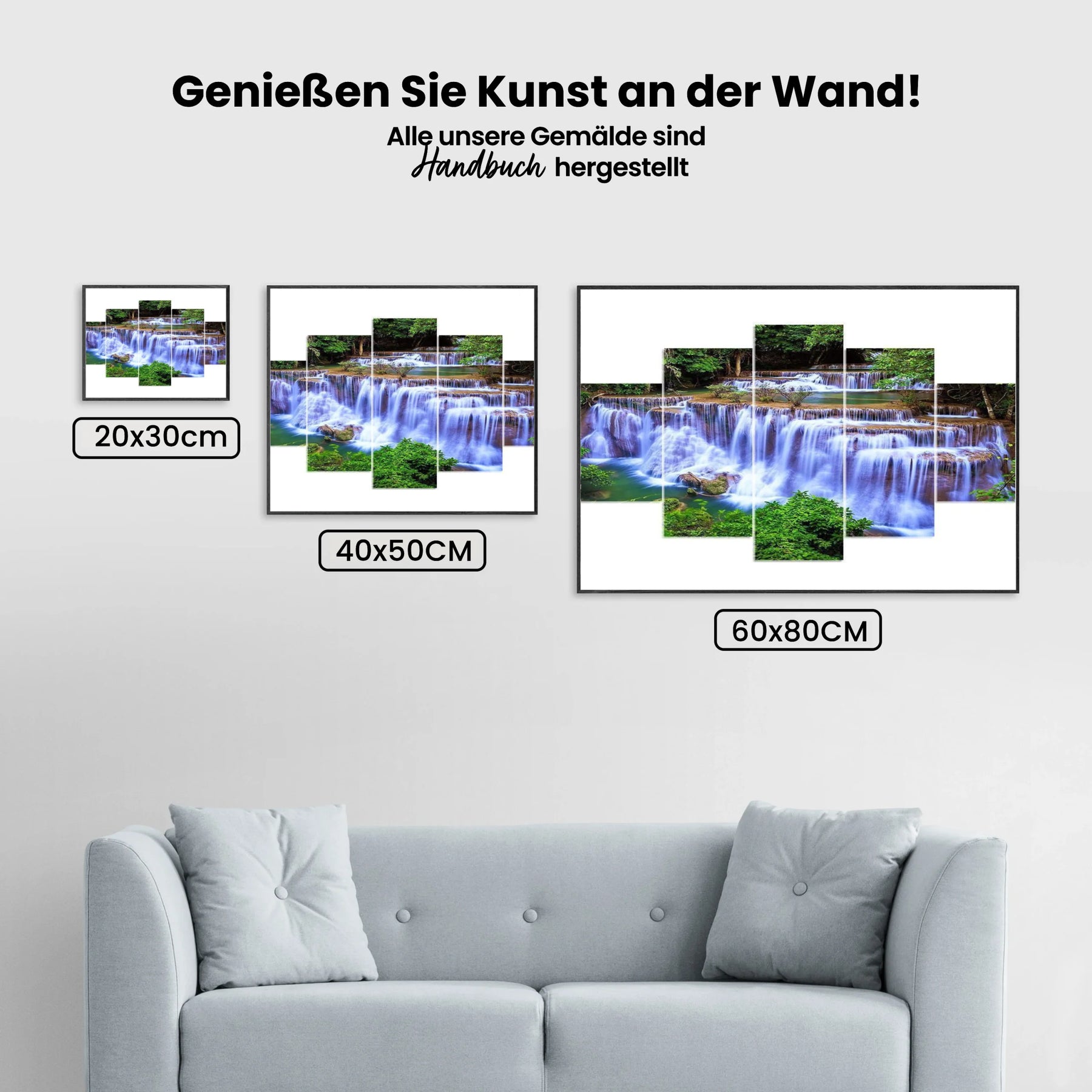 Wasserfall | 5 Teile - Malen nach Zahlen