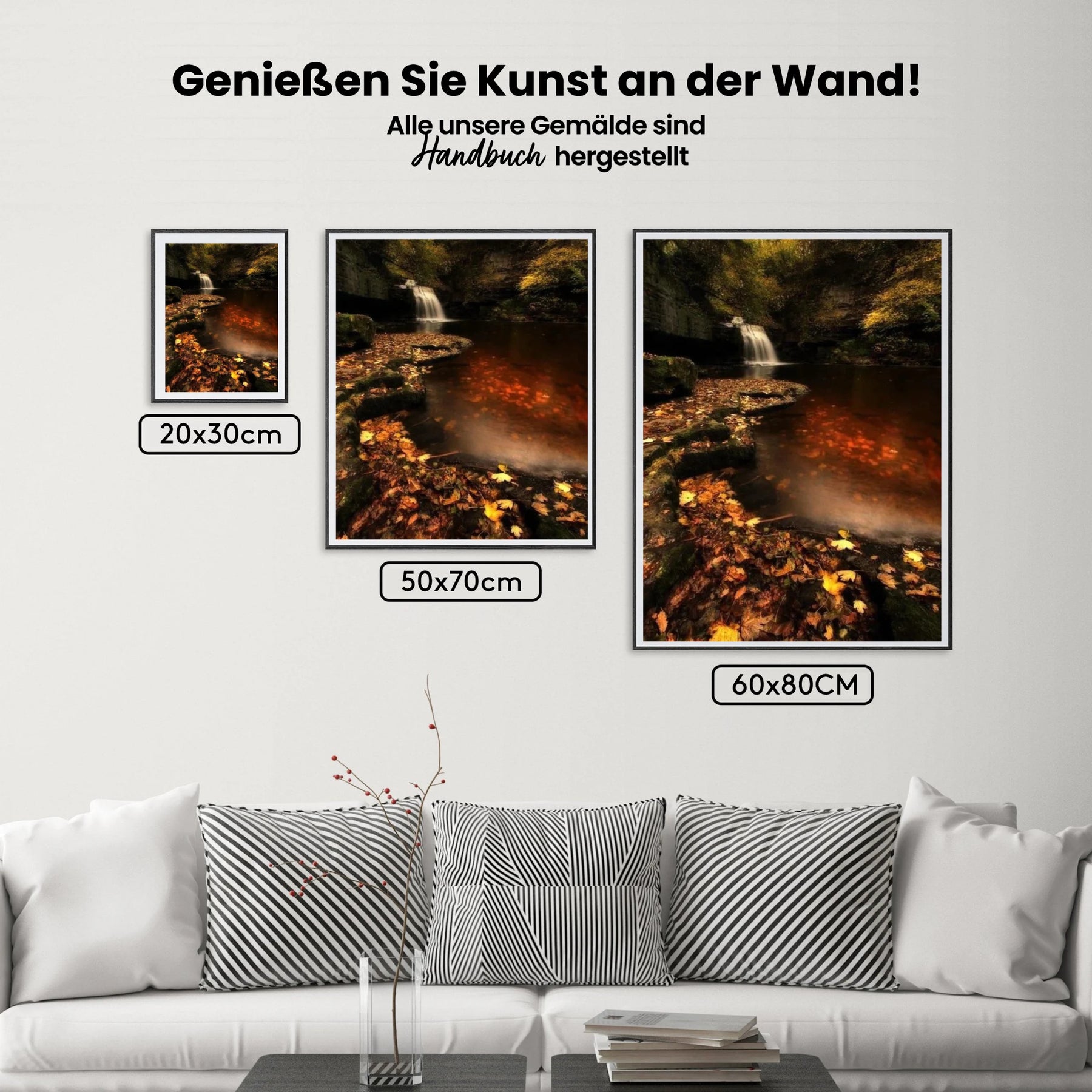 Wasserfall in Herfstig Bos - Malen nach Zahlen