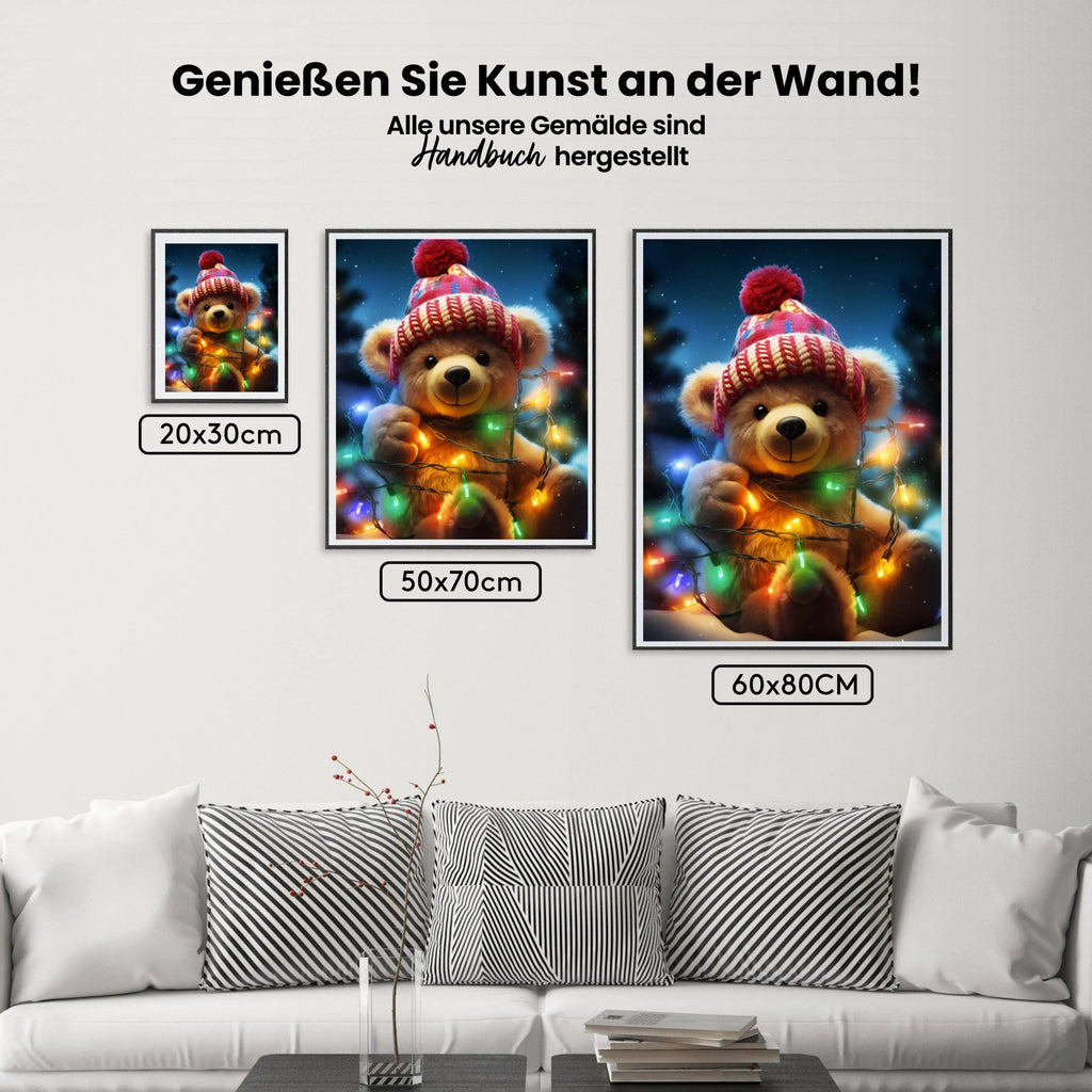 Weihnachtsbär - Malen nach Zahlen