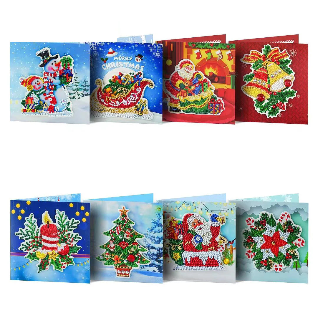 Weihnachtskarten | 8 Stück - Malen nach Zahlen