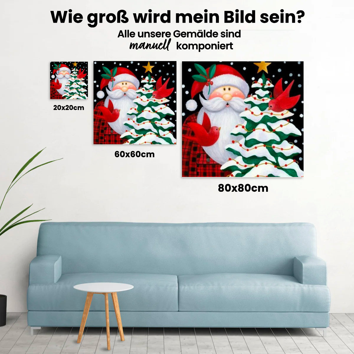 Weihnachtsmann Cartoon - Malen nach Zahlen