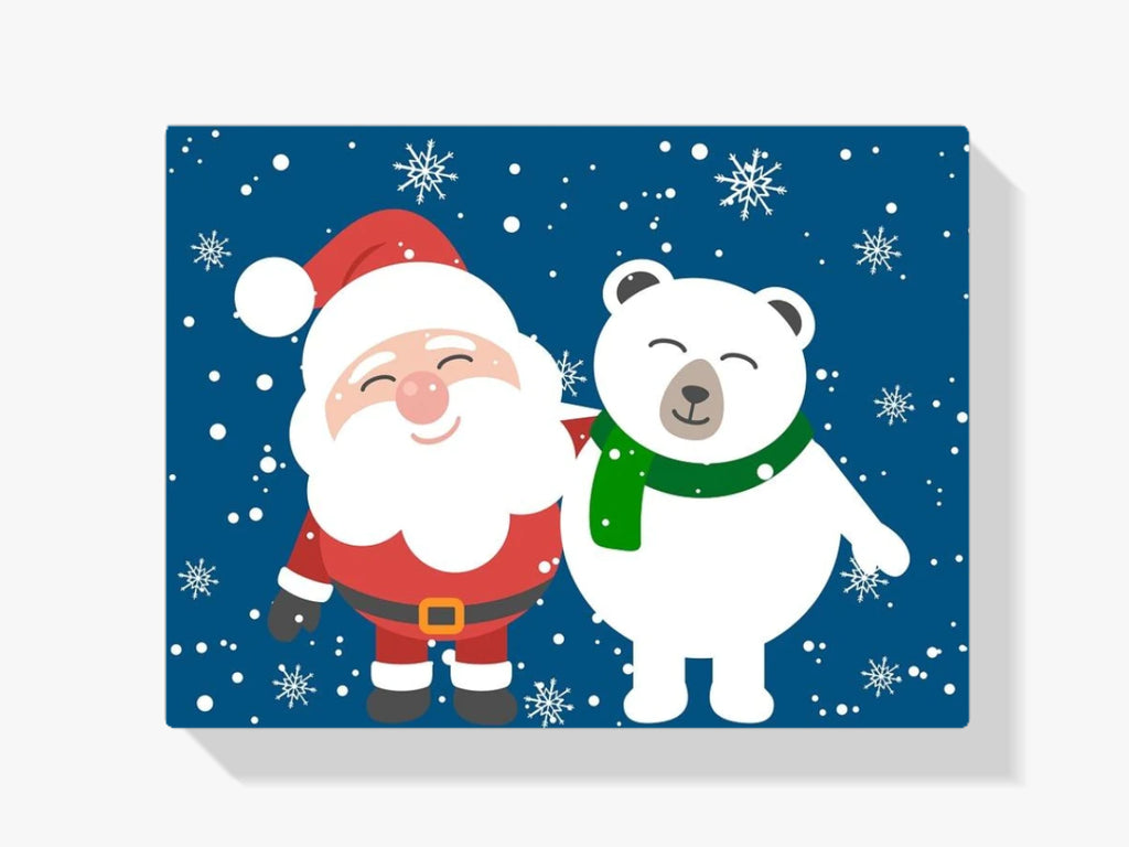 Weihnachtsmann &amp; Eisbär - Malen nach Zahlen