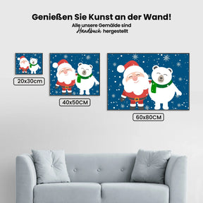 Weihnachtsmann &amp; Eisbär - Malen nach Zahlen