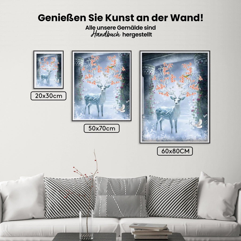Weißes Hirsch XL - Malen nach Zahlen