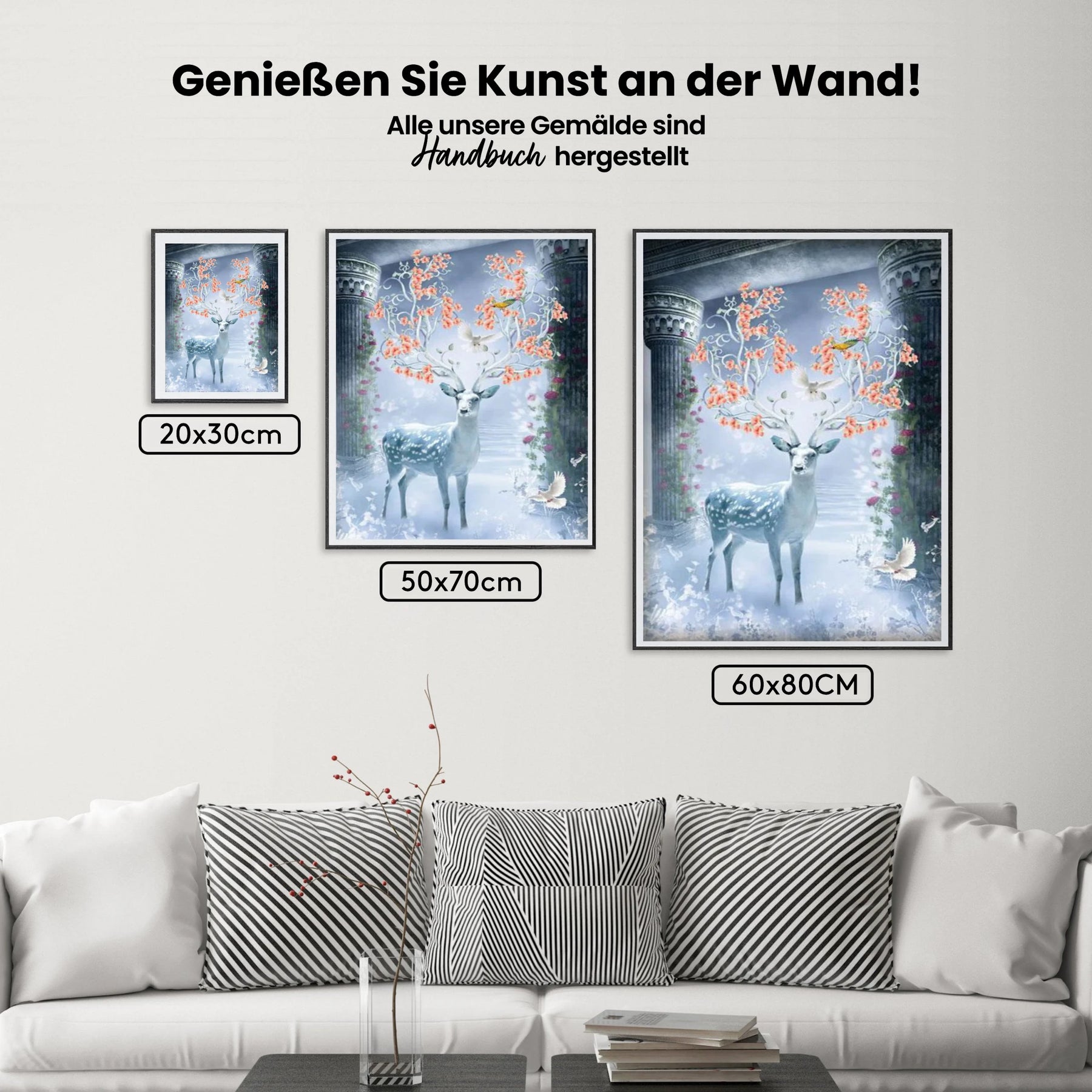 Weißes Hirsch XL - Malen nach Zahlen