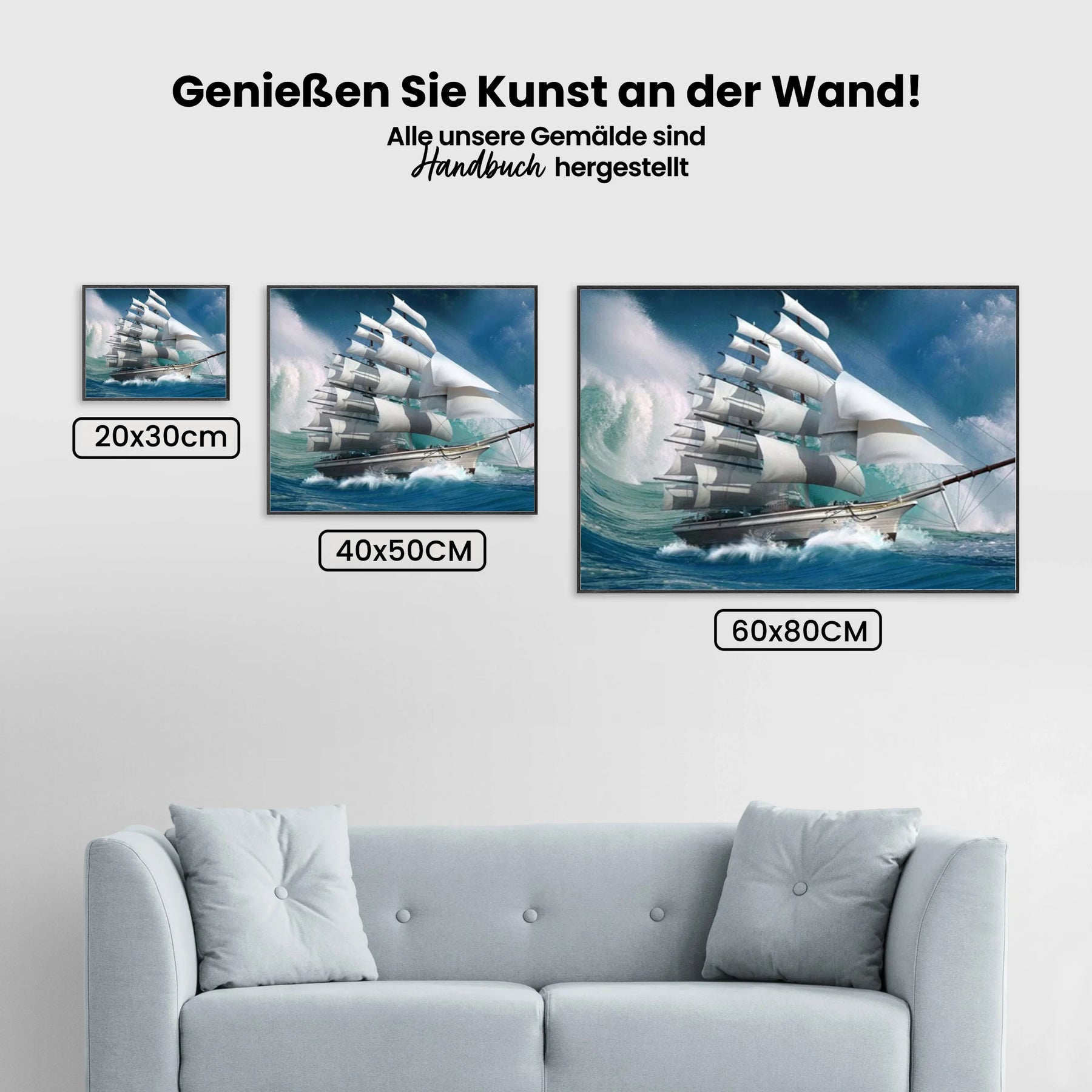 Weißes Segelschiff - Malen nach Zahlen