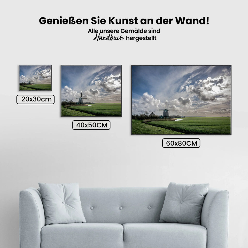 Windmühlen-Landschaft - Malen nach Zahlen