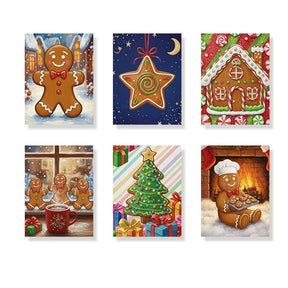 Malen nach Zahlen - 6 Mini-Gemälde | Winziger Lebkuchen