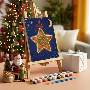 Malen nach Zahlen - 6 Mini-Gemälde | Winziger Lebkuchen