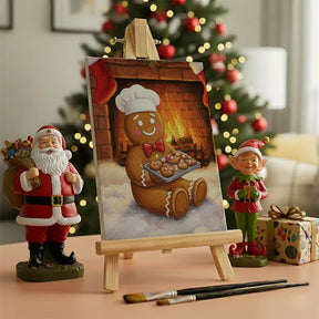 Malen nach Zahlen - 6 Mini-Gemälde | Winziger Lebkuchen