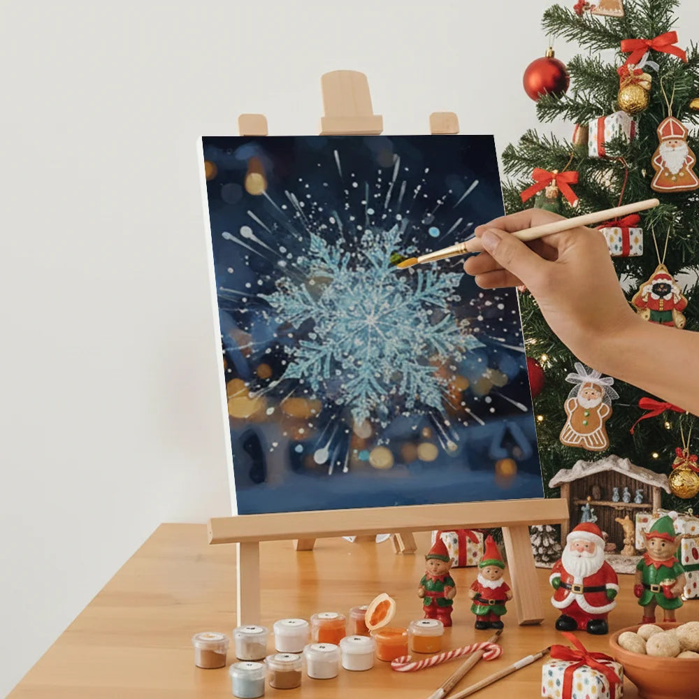 Malen nach Zahlen - 6 Mini-Gemälde | Winziger Schneeflockenausbruch