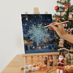 Malen nach Zahlen - 6 Mini-Gemälde | Winziger Schneeflockenausbruch