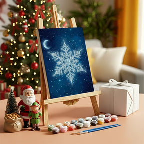 Malen nach Zahlen - 6 Mini-Gemälde | Winziger Schneeflockenausbruch