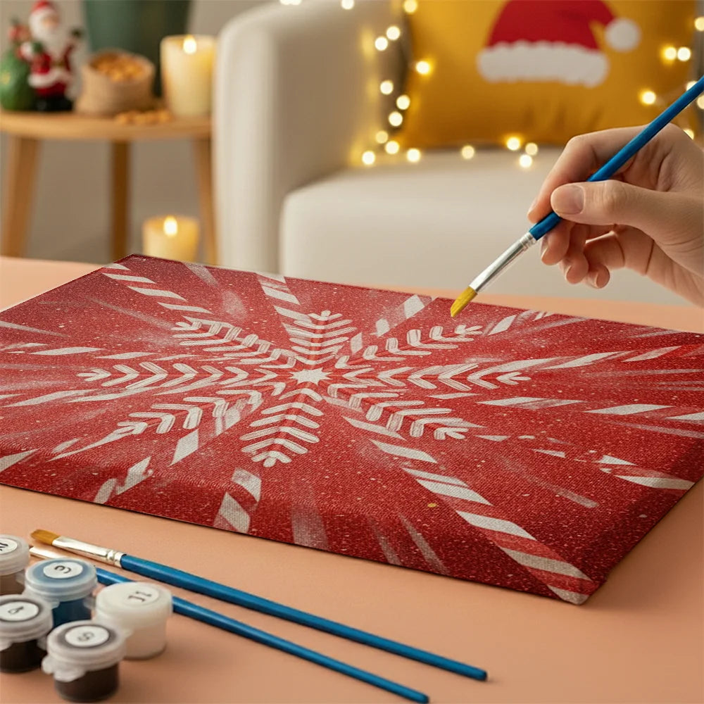 Malen nach Zahlen - 6 Mini-Gemälde | Winziger Schneeflockenausbruch