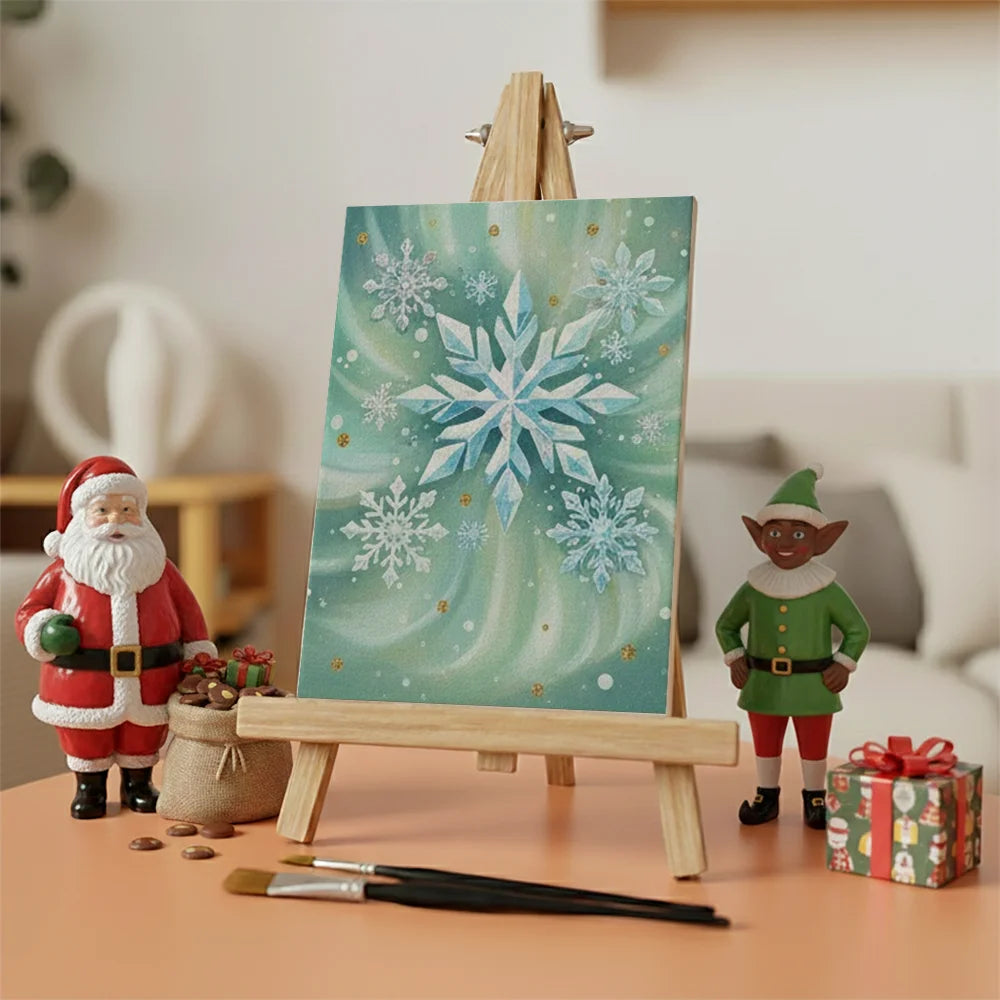 Malen nach Zahlen - 6 Mini-Gemälde | Winziger Schneeflockenausbruch